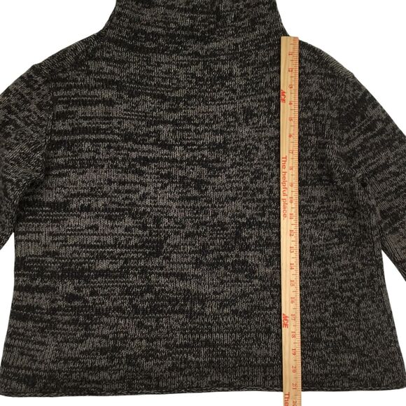 Eileen Fisher Sweater Size M Yak Merino Wool Brown Marl Funnel Neck Boxy Cropped - Picture 14 of 14
